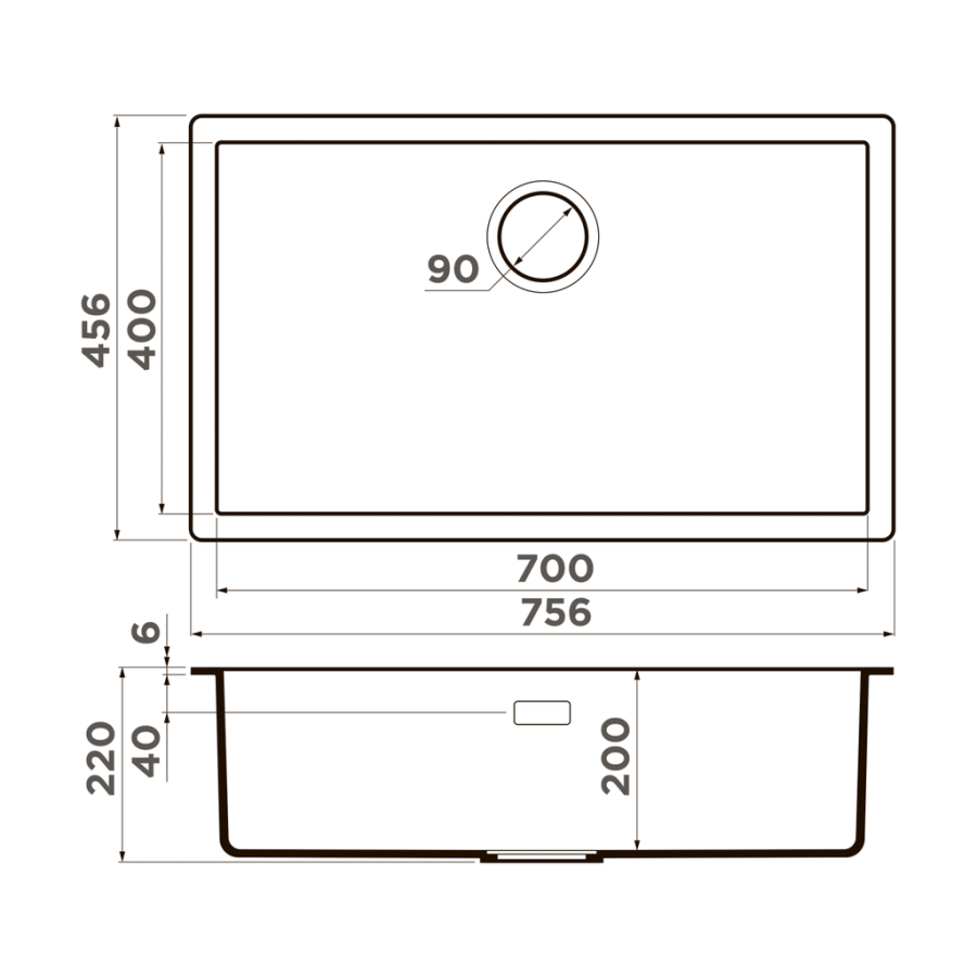 Мойка Yamakawa 75-U/I-GR, Artceramic/leningrad grey