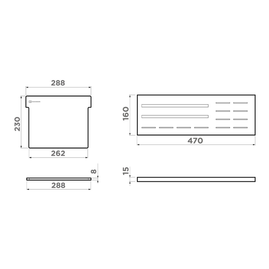 Вставка-держатель с 2-мя досками FP-05-GB, пластик, графит