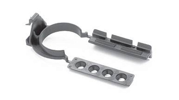 Скоба для крепления цоколя из ДСП и массива, узкая, черная, Volpato