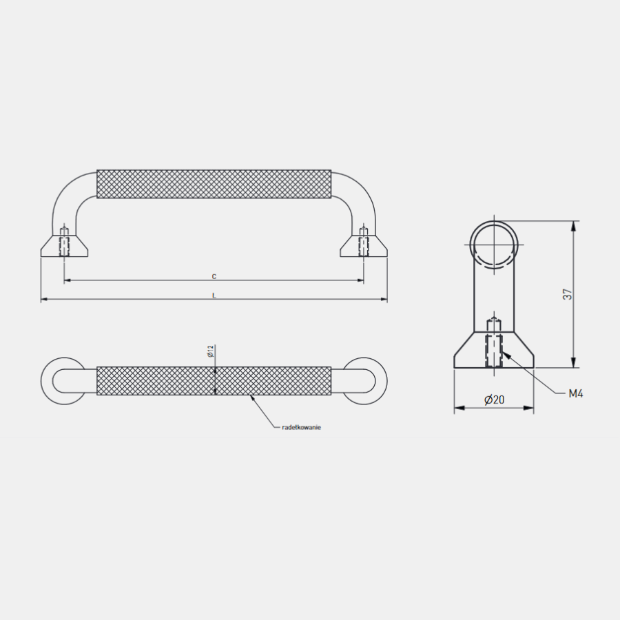Ручка-скоба, STRUCTURE, 128мм, металл, черный матовый