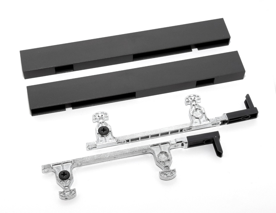 Держатель передней панели ящика, левый и правый, темно-серый, (H199), HISSEN