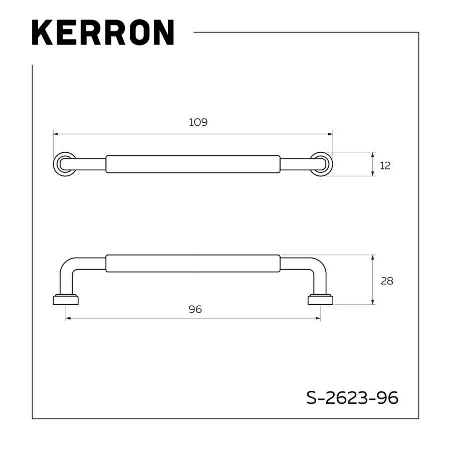 Ручка-скоба, 2623, 96мм, металл, графит