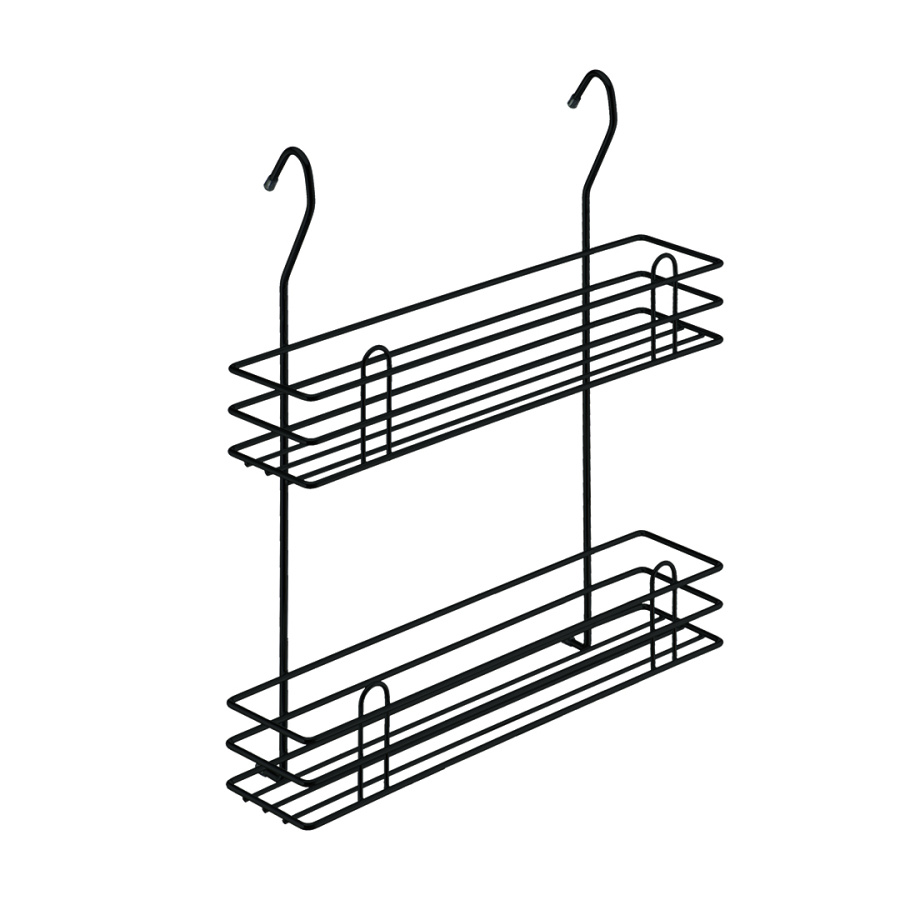 Полка 2-ярусная для специй, 350х105х400мм, черный матовый