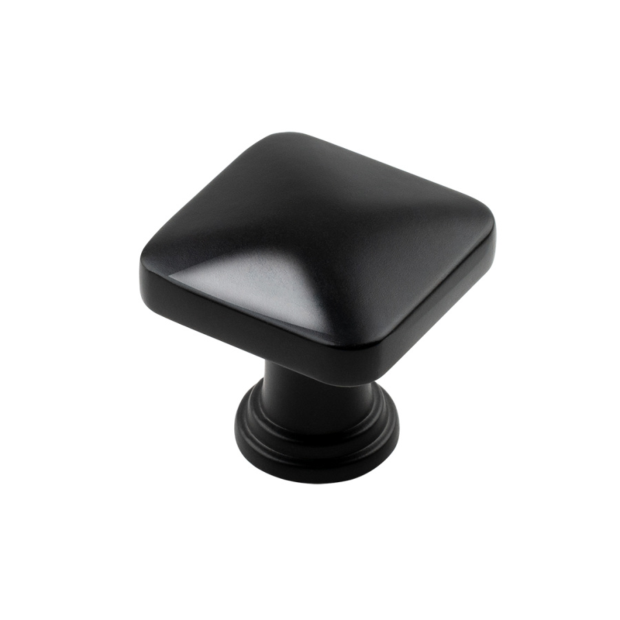 Ручка-кнопка, K-2392 BL, 34х34х28мм, металл, черный матовый