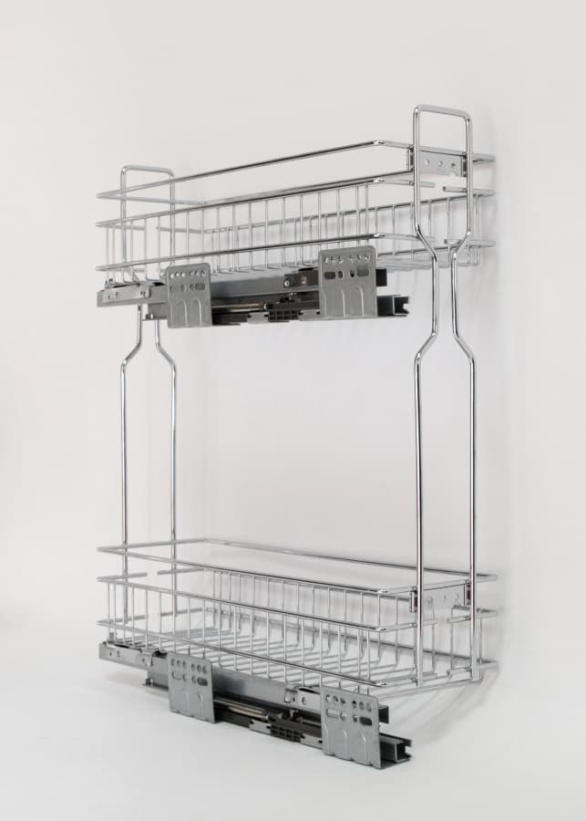 Корзина 200мм, 2 яруса, 150х450х520мм, боковое левое, с доводчиком, HISSEN