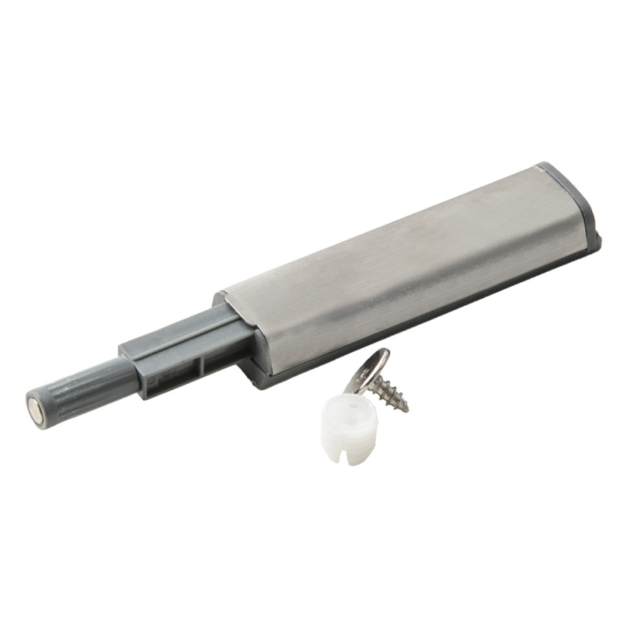 Толкатель Push Open с магнитом, накладной, пластик+нерж.сталь, серый, Lemax