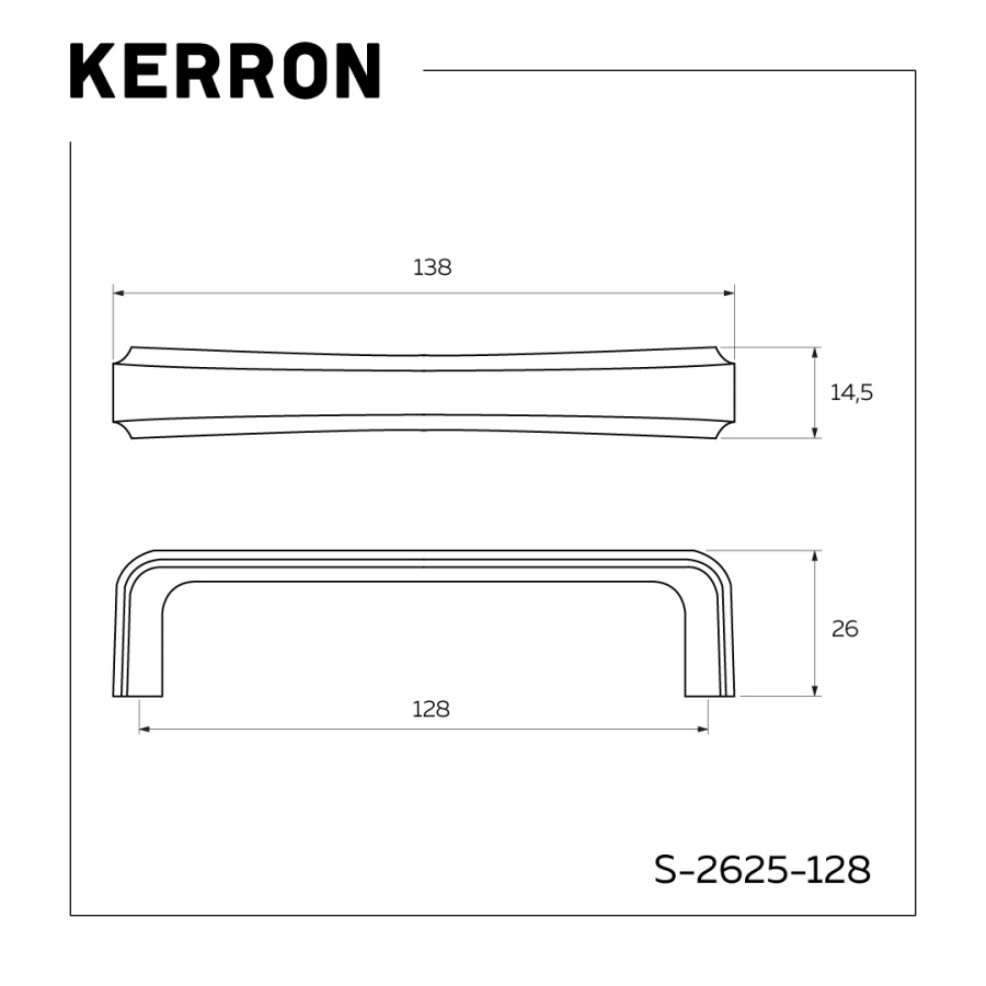Ручка-скоба, 2624, 128мм, металл, хром