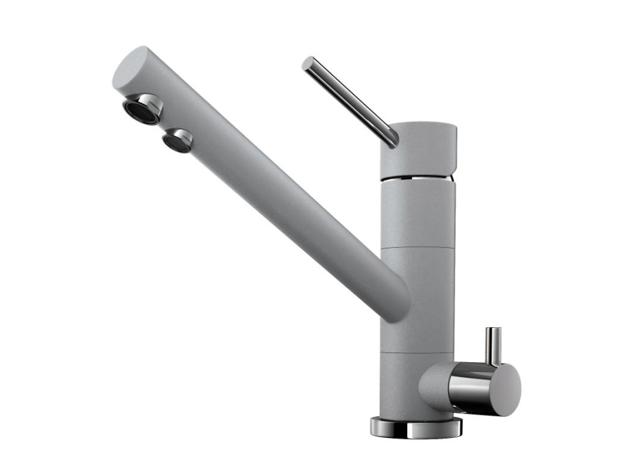 Смеситель Tonami-GR, латунь/гранит, Leningrad grey/хром