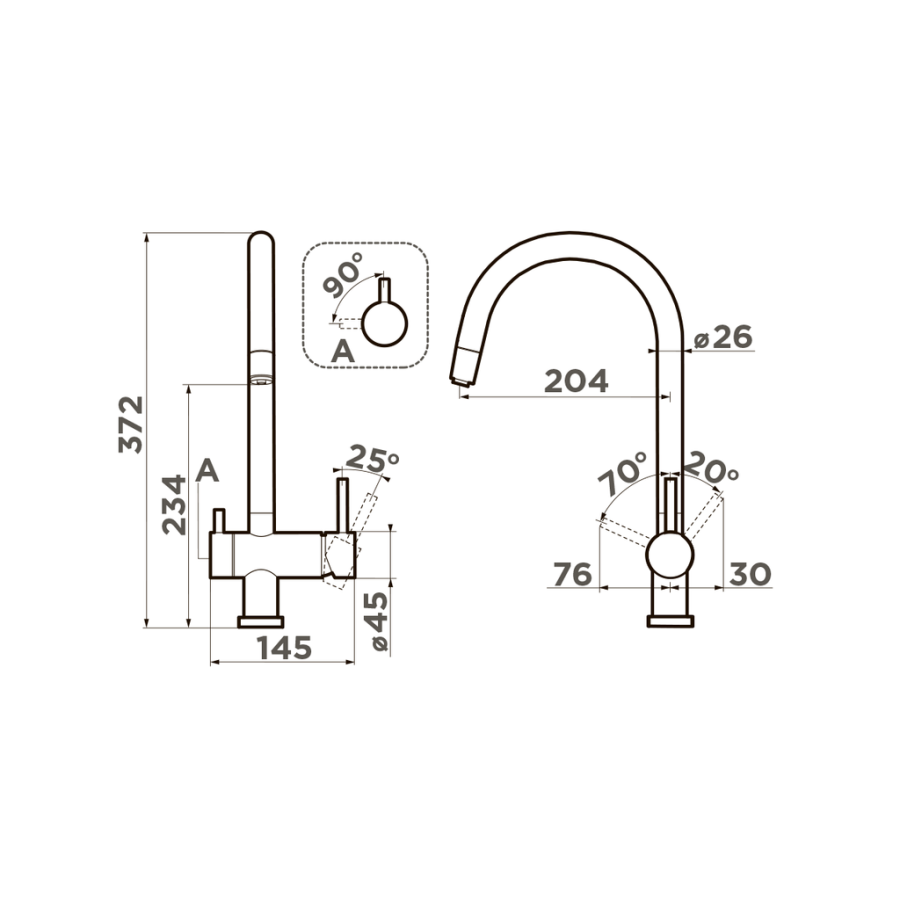 Смеситель Yamada-GB, латунь, графит