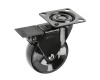 Опора колесная с площадкой, d=75мм, со стопором, черный, 64кг/шт, GTV