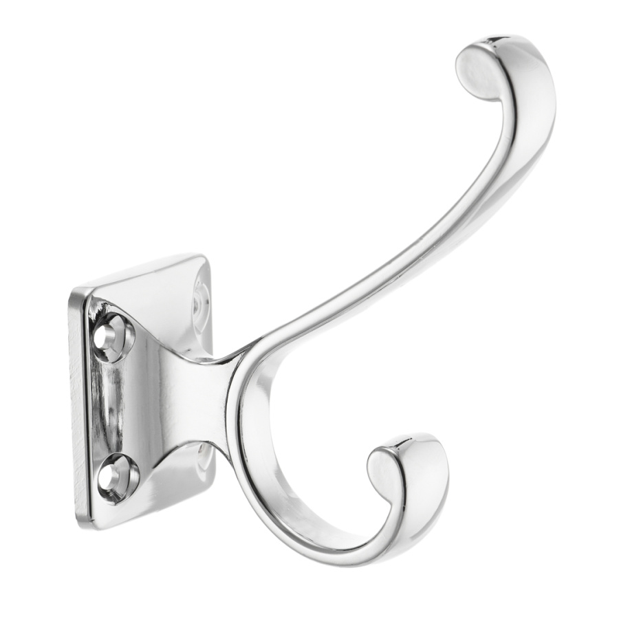 Крючок, KR 0130, двухрожковый, хром