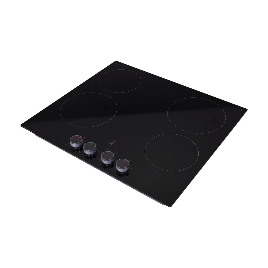 Варочная панель EVH 6040 M BL, 60см, стеклокерамика, черный, Lex