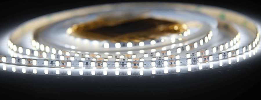 Лента  5х5000мм, SMD 2835, 12В, холодный,  9.6 Вт/м, 120 диодов/м, 1 050 Лм/м, IP20, AQ