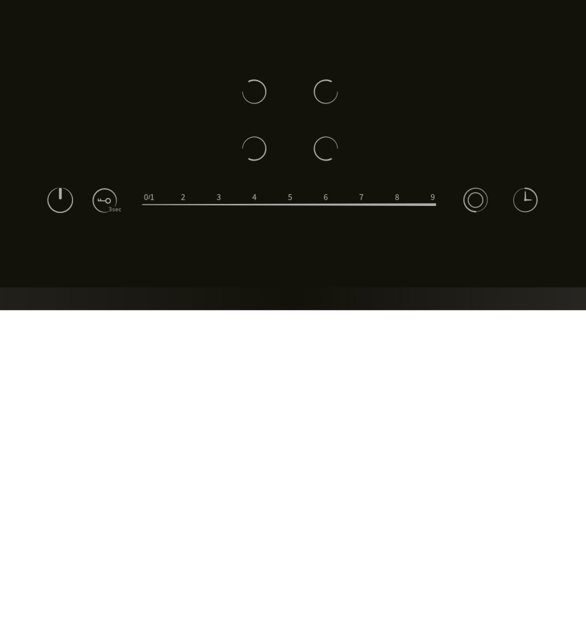 Варочная панель EVH 642C BL, 60см, стеклокерамика, черный, Lex