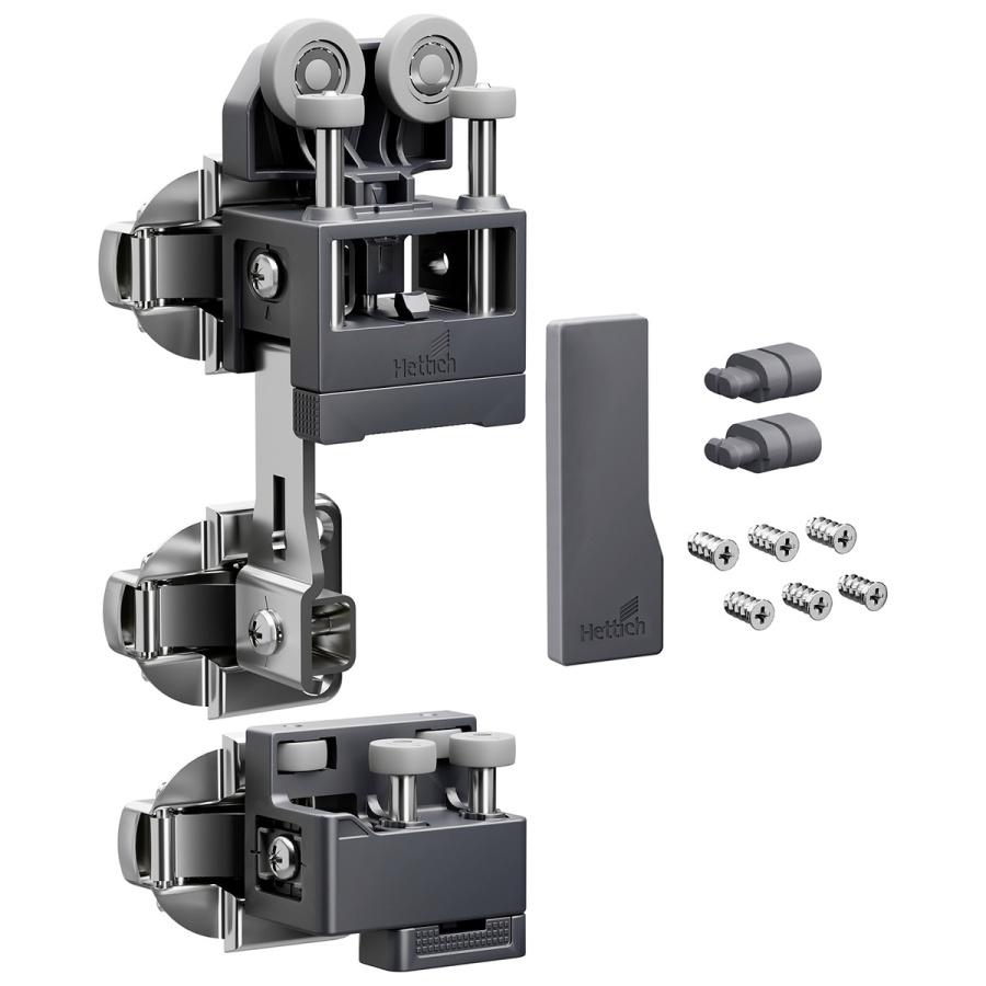 Комплект фурнитуры WingLine L, 25кг, без самозакрывания, с ниж. направ. элементом, левый, антрацит