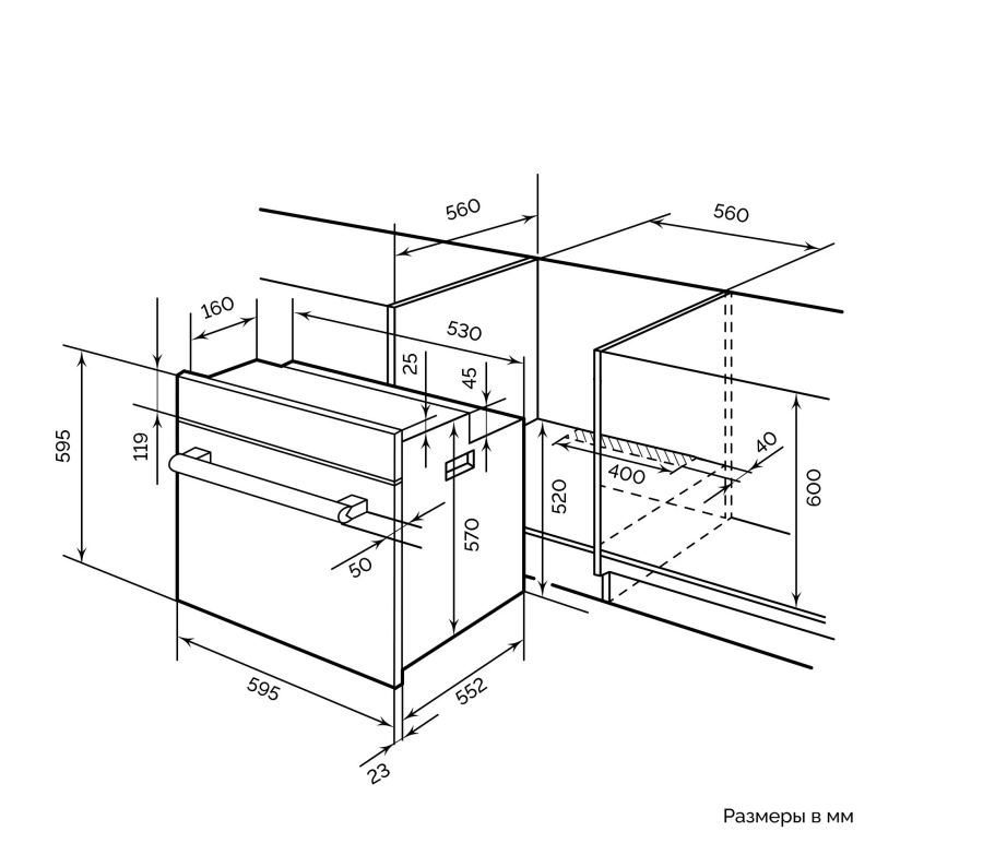 Духовой шкаф EDM 078 C IV, 60 см, эмаль, слоновая кость/бронза, Lex