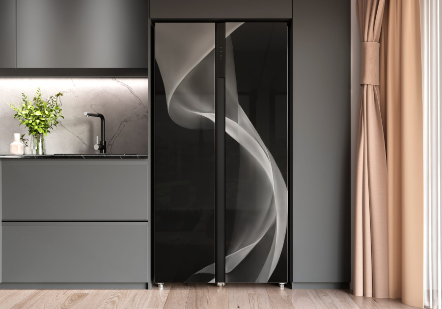 Холодильник отдельностоящий двухкамерный LSB530BLID WIND, черный/стекло, Lex