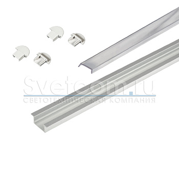 Профиль врезной 22х6х3000мм, лента ≤10мм, белый (диффузор полуматовый, 6 заглушек), 2206W, GLS