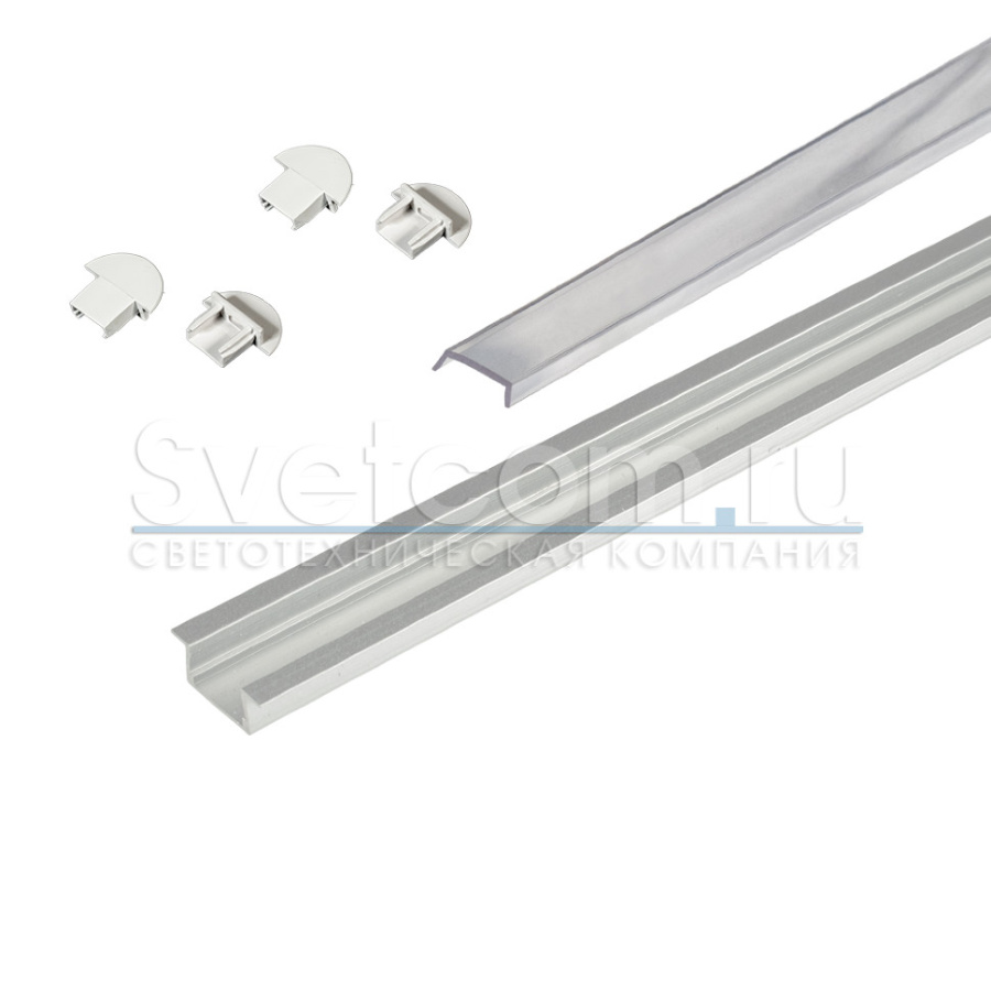 Профиль врезной 22х6х3000мм, лента ≤10мм, белый (диффузор полуматовый, 6 заглушек), 2206W, GLS