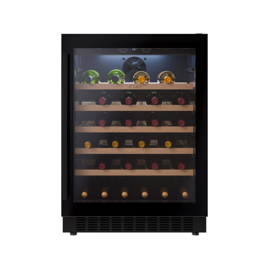 Винный шкаф LWD6054BL, 820х595х570 мм, стекло, черный, Lex