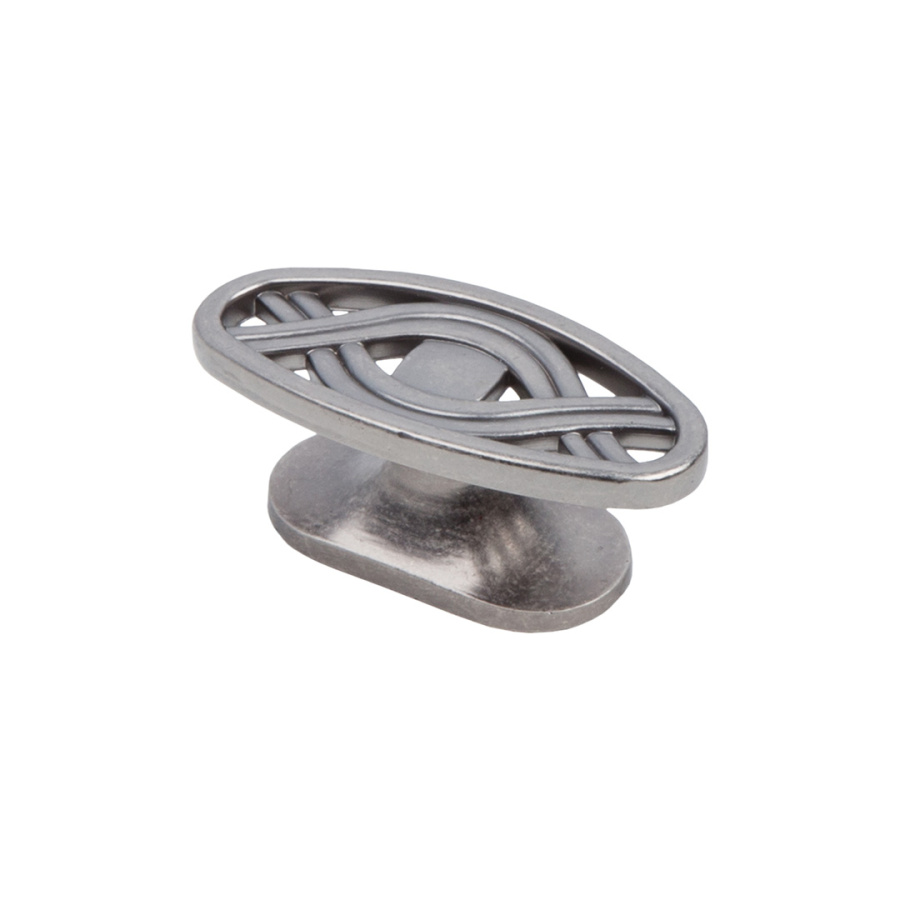 Ручка-кнопка, RK-084 BAZ, 55х25х21мм, металл, чернёный старинный цинк