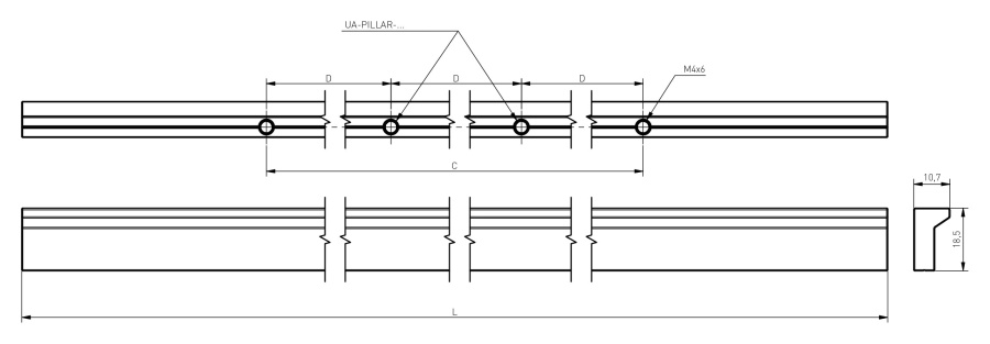 Ручка-скоба, PILLAR, 160мм, металл, белый матовый, GTV