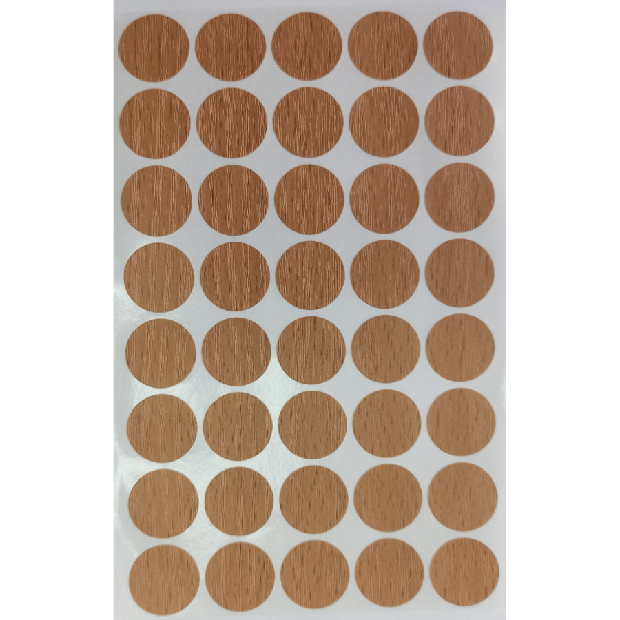 Заглушка самоклейка d=14мм, бук светлый