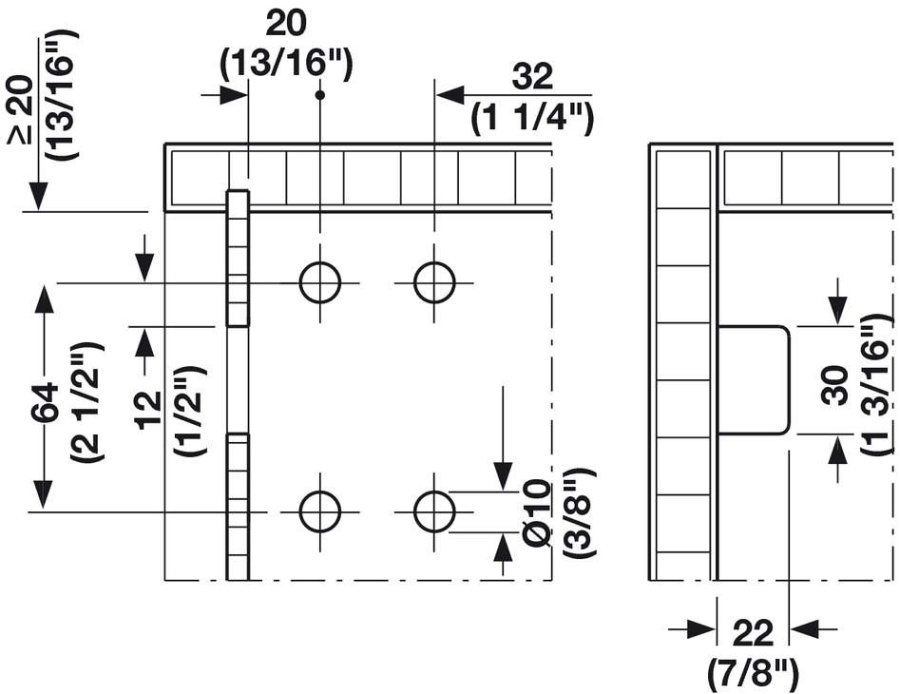 Навес регулируемый Camar, накладной, левый