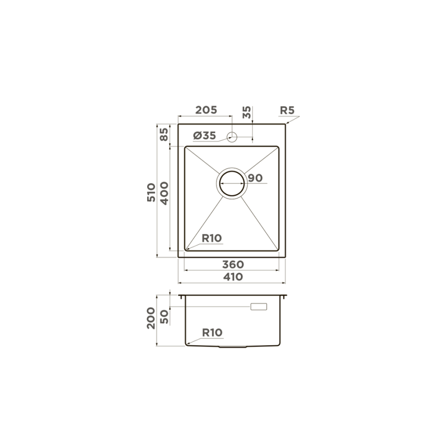 Мойка Akisame 41-GB, нержавеющая сталь, графит