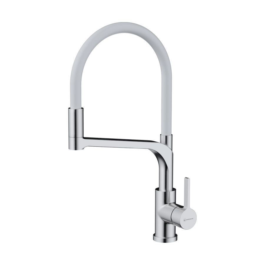 Смеситель Sinto 2 Plus-BN-WH, латунь, нерж. сталь/белый