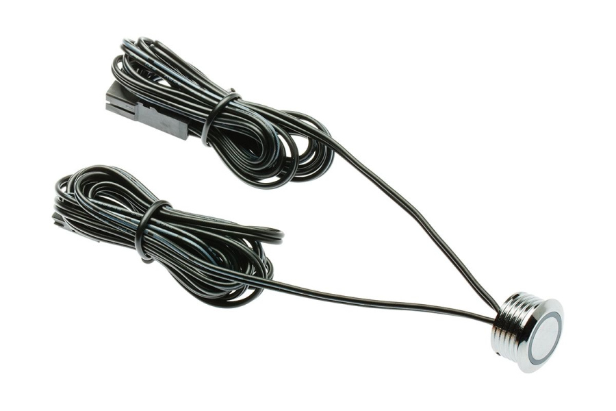 Выключатель врезной на касание с диммером, Ø20мм, 12В/20Вт, miniAMP, шнур 1,5м, хром