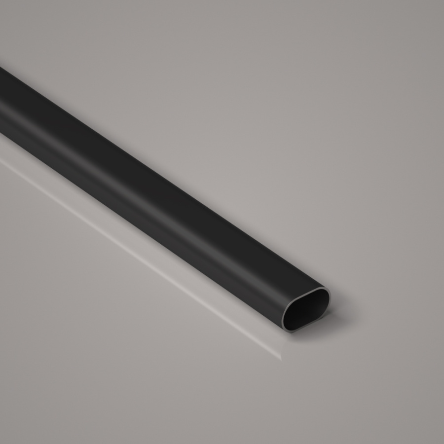 Штанга овальная 15х30мм, толщина 0,8мм, L=3000мм, сталь, черный, CMF