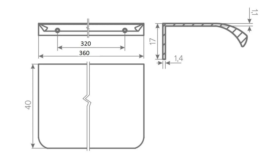 Ручка торцевая, HEXA, 320/360мм, металл, белый матовый, GTV