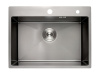 Мойка Онега 60, 600х450х220мм, нержавеющая сталь SUS 304, 2 отверстия, брашированная сталь, HISSEN