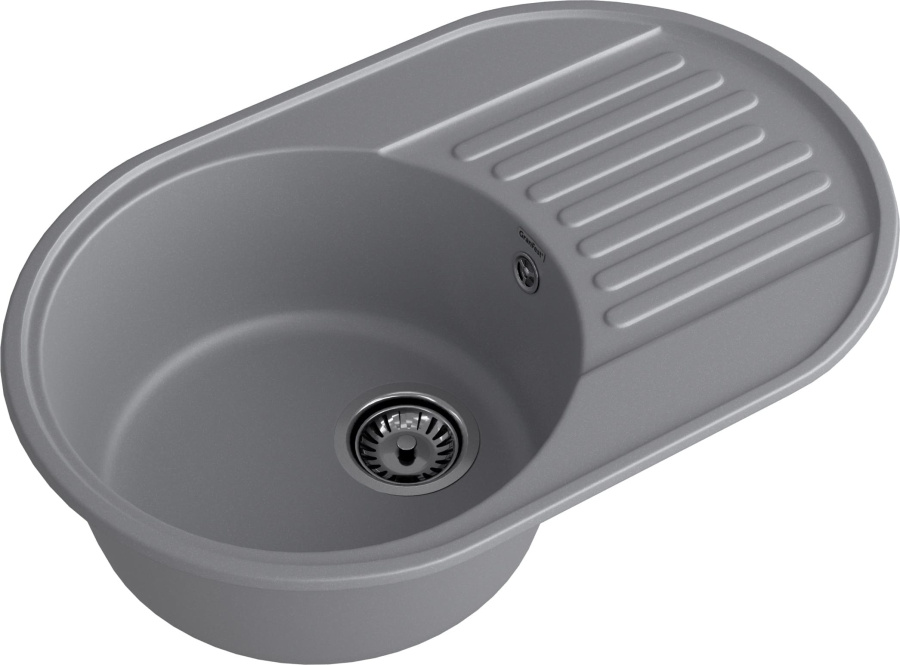 Мойка GranFest QUARZ 18, 737х478 мм, темно-серый (овальная, без сифона)
