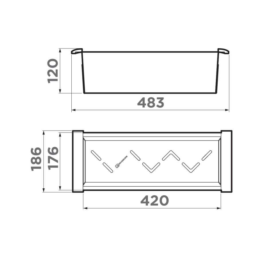 Коландер CO-04-GM, нержавеющая сталь, вороненая сталь