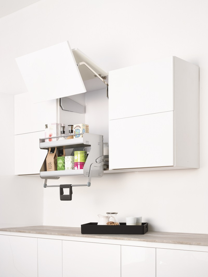 Выдвижная система Ай Мув в базу 600мм, 2 полки, в верхний шкаф, с довод., титан, Kessebohmer