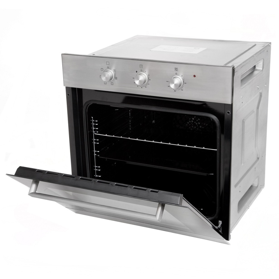 Духовой шкаф Konigin Flax 60 IX M6, 60см, черное стекло/инокс