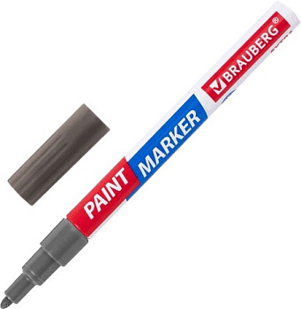 Маркер-краска лаковый, 2 мм, серебро, Brauberg