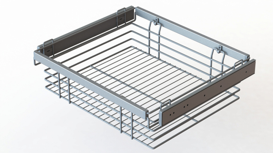 Корзина для белья выдвижная, 730-870х500х170мм, напр. полн. выдв., серый