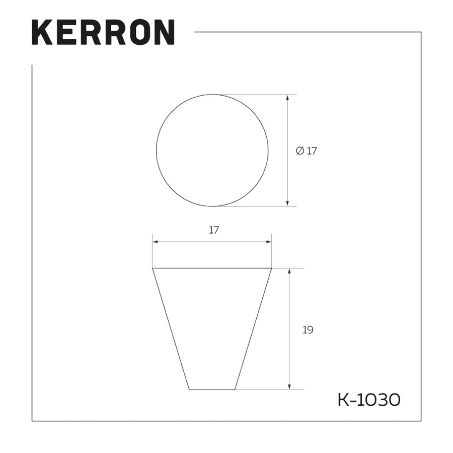 Ручка-кнопка, K-1030 AB, 17х17х20мм, металл, античная бронза