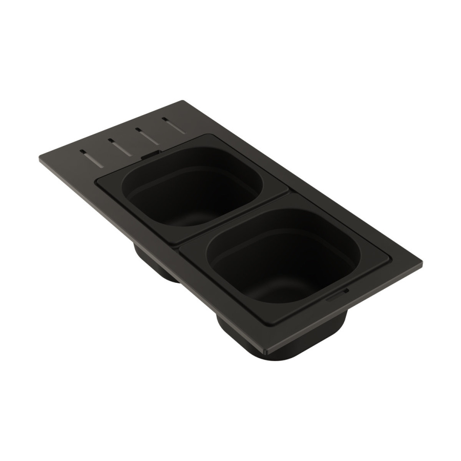 Контейнер DC-02-2-GB, 433x220x65мм, нержавеющая сталь, графит