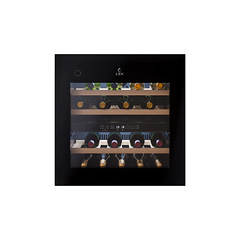 Винный шкаф LWD6036BL DUAL ZONE PP, 595х590х563 мм, стекло, черный, Lex