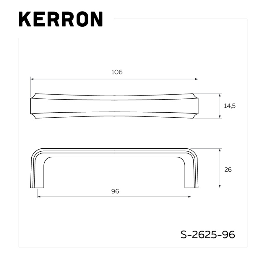 Ручка-скоба, 2625, 96мм, металл, матовое золото