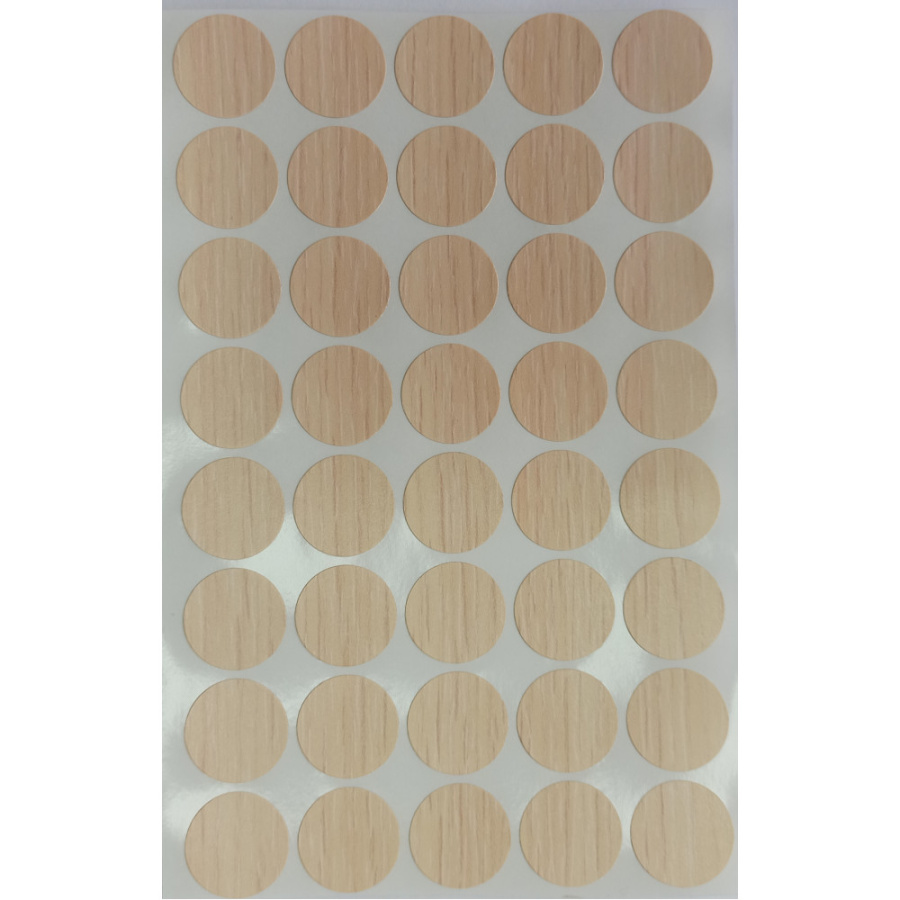 Заглушка самоклейка d=14мм, дуб молочный