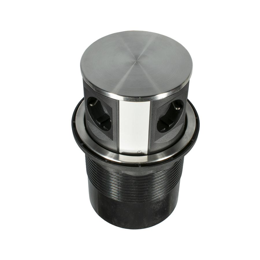 Вертикальная, 4хEURO, Ø120мм, автовыдвижение, металл, нерж.сталь, провод 2м, GLS