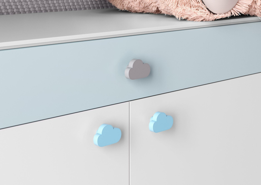 Ручка UM-CLOUD-NB, 47х30х25мм, резина, голубой, "облако", GTV