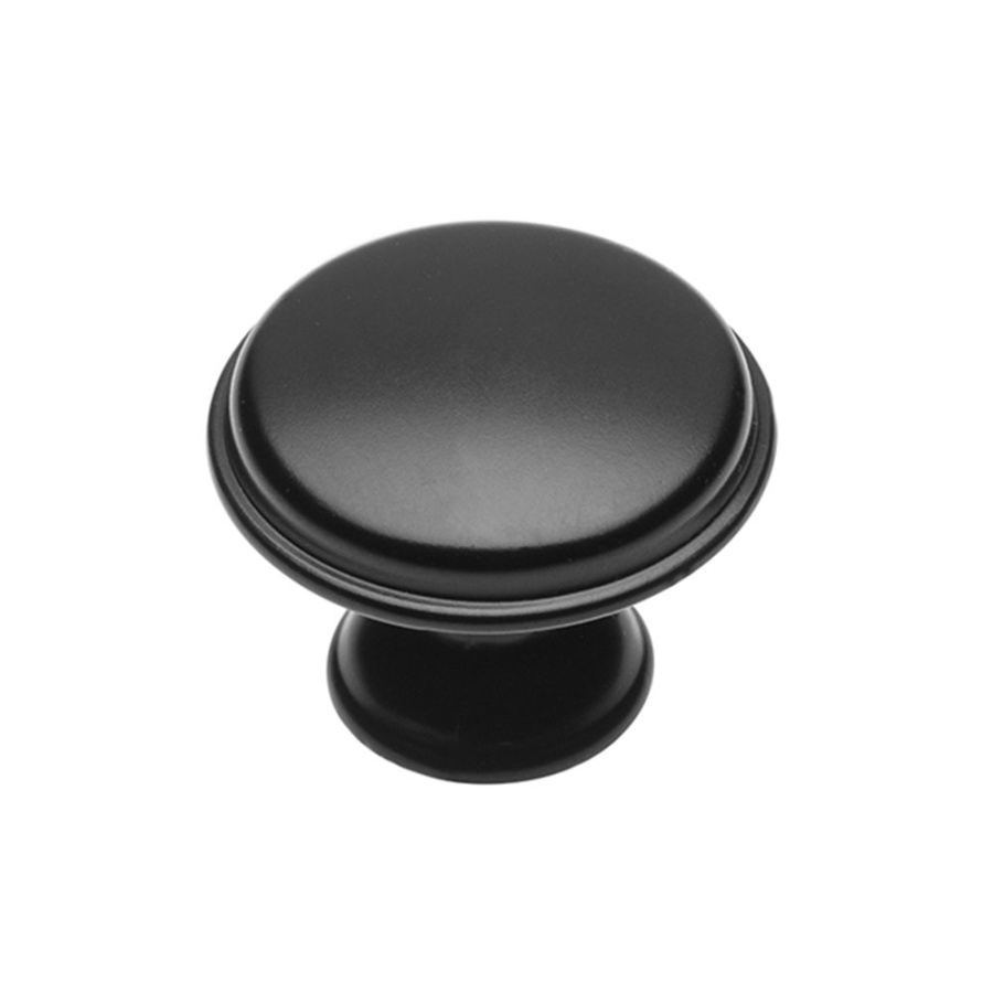 Ручка-кнопка, CENTO, d=27мм, металл, черный матовый, GTV