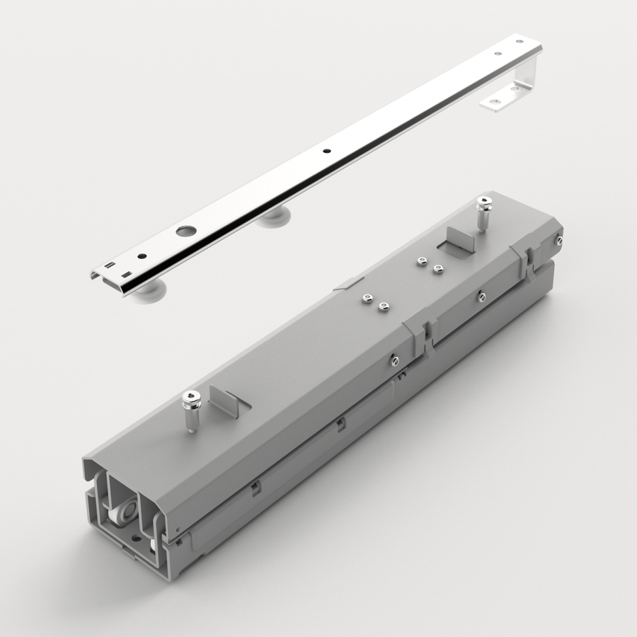 Комплект направляющих OLONA с демпфером Silent System для закрывания/открывания, синхронизация, 100 кг, серебристый