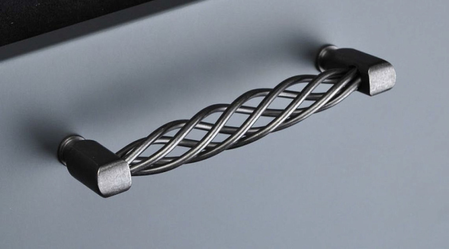 Ручка-скоба, 188, 96мм, металл, состаренное серебро